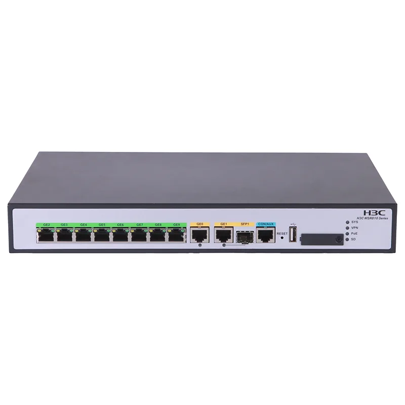 H3C MSR810-10-PoE Enterprise Gigabit Router with 8 PoE+ Ports
