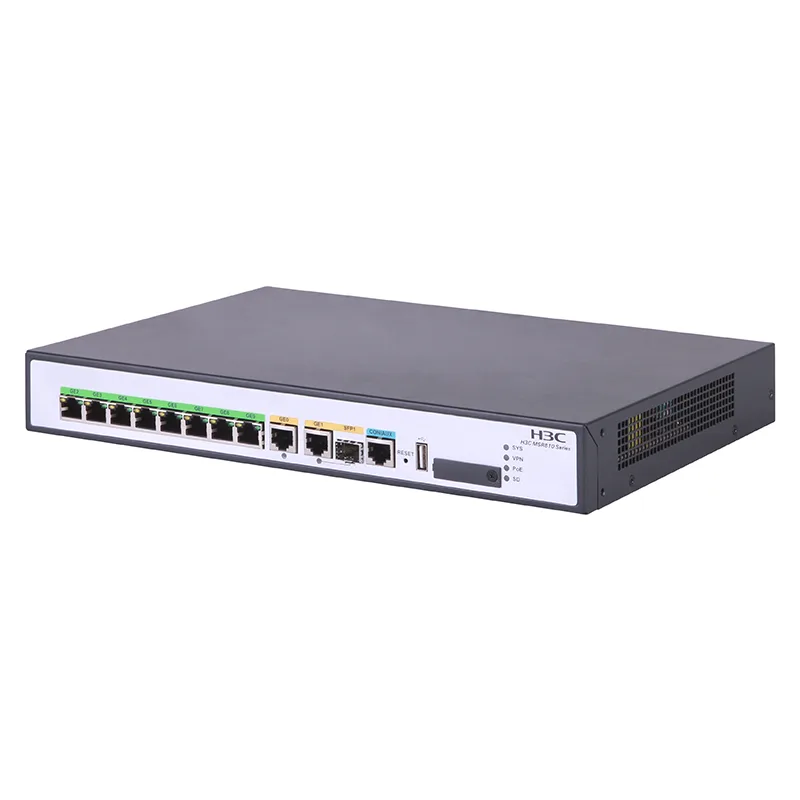 Router empresarial Gigabit H3C MSR810-10-PoE con 8 puertos PoE+