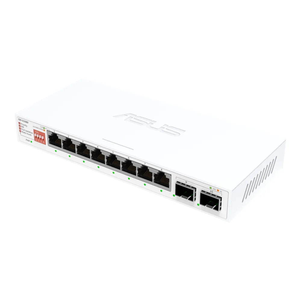 ASUS QG-U1080 8-Port 2.5G Unmanaged Switch with 2 x 10G SFP+